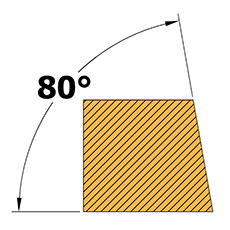80 degree chamfer