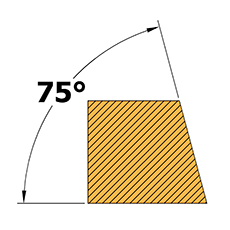 75 degree chamfer