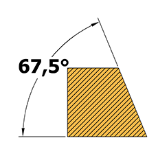 67.5 degree chamfer