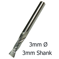 3mmØ Upcut Spiral x 12mm x 3mm- 2 Flute 