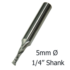5mmØ Upcut Spiral x 12mm x 1/4- 2 Flute    