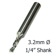 3.2mmØ Downcut Spiral x 12mm x 1/4- 2 Flute  