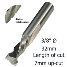 9.5mm (3/8) Ø COMPRESSION CB 2F x 32mm x 7mm up/cut x 3/8 C