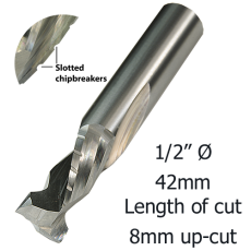 1/2 Ø COMPRESSION CB2F x 42mm x 8mm up/cut x 1/2 C 