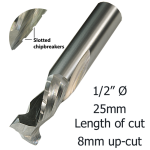 1/2 Ø COMPRESSION CB2F x 25mm x 8mm up/cut x 1/2 C 