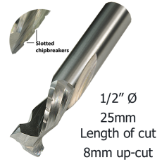 1/2 Ø COMPRESSION CB2F x 25mm x 8mm up/cut x 1/2 C 