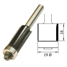 Trimmer 19mm Ø x 16mm x 1/4 Shank TCT BB F