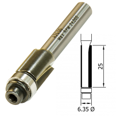 Trimmer 1/4 Ø x 25mm x 1/4 Shank TCT BB F