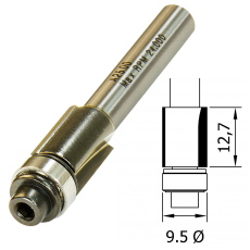 Trimmer 9.5mm Ø x 12.7mm x 1/4 Shank TCT BB F