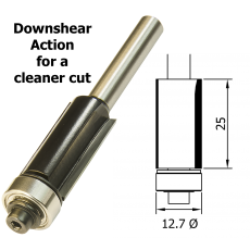 Trimmer 1/2 Ø x 25mm x 1/4 Shank TCT BB DS F