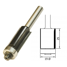 Trimmer 19mm Ø x 25mm x 1/4 Shank TCT BB F