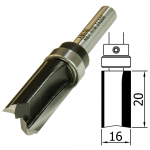 Trimmer 16mm Ø x 20mm x 1/4 Shank TCT TB F