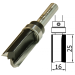 Trimmer 16mm Ø x 25mm x 1/4 Shank TCT TB F