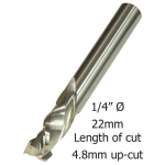 1/4 Ø COMPRESSION 2F x 22mm x 4.8mm up/cut x 1/4M