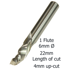 6mm Ø COMPRESSION 1F x 22mm x 4mm up/cut x 6mm  