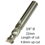 3/8 Ø COMPRESSION 2F x 22mm x 4.8mm up/cut x 3/8 M