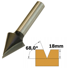 V Groover TCT 68° x 15mm x 1/4 Shank F