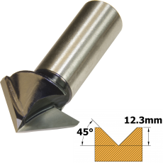 V Groover TCT 45° x 25.4mm x 1/2 Shank F