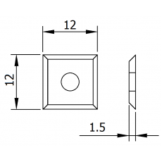 RT-1212 -4:-  12 X 12 X 1.5 4 EDGE S/C REPLACEMENT TIP L12