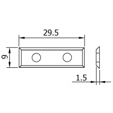RT-3009-4:-  30 X 9 X 1.5 4 EDGE S/C REPLACEMENT TIP L9