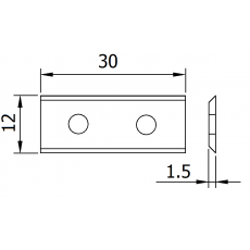 RT-3012-2:-  30 X 12 X 1.5 2 EDGE S/C REPLACEMENT TIP L30