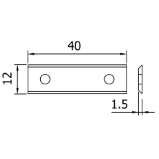 RT-4012-2:-  40 X 12 X 1.5 2 EDGE S/C REPLACEMENT TIP L40