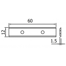 RT-6012-2:-  60 X 12 X 1.5  2 EDGE S/C REPLACEMENT TIP L60