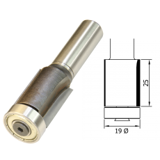 Trimmer 19mm Ø x 25mm x 1/2 Shank TCT BB F