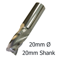 20mmØ Downcut Spiral x 55mm x 20mm- 3 Flute  